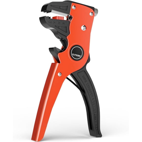 Automatic Quickstrip Wire Stripper and , Professional Quick Strip Wire Stripper, 2 in 1 Adjustable Electrical Wire Stripping Tool& Nose Self-Adjusting Wire Pliers, Black