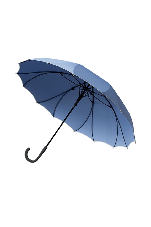 Automatic Rain Umbrella with Reflective Trim for Nighttime Visibility and Windproof Construction
