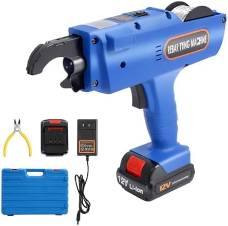 Cordless Automatic Rebar Tying Tool – 8-34mm Range, 2x4500mAh Batteries, 0.8s Per Knot, For Construction Sites