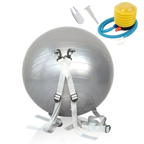 Automatic Rebound Ball 45/55cm Ball Adjustable Shoulder Strap Backflip Training Ball Children Adults Yoga Balance Ball Indoor Outdoor Exercise Ball Grey