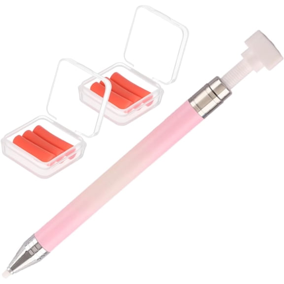 Automatic Refillable Wax Pen with 6 Refills - Automatic Refillable Applicator for Nail Art & Diamond Painting, Professional Gem Pickup Tool for DIY Crafts