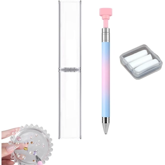 Automatic Refillable Wax Pen Diamond/Painting/Art，Auto Refill Fine Point Nail DIY Crafts Dotting Waxes Pencil, Nails Rhinestone Picker Tool for DIY Craft