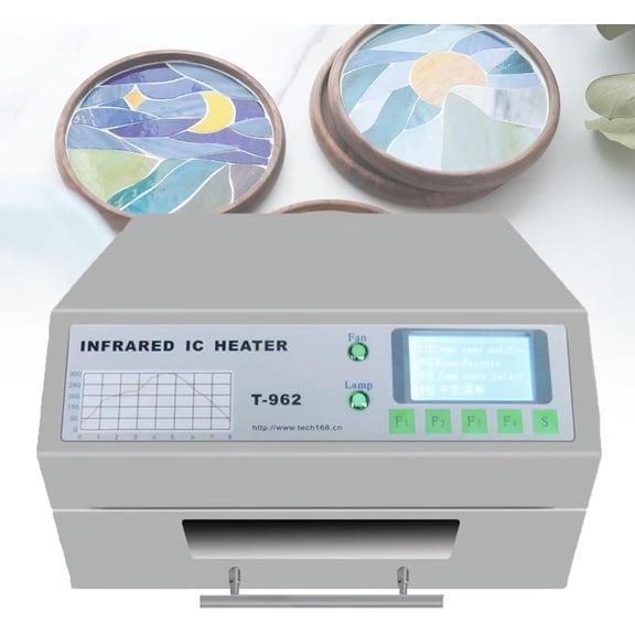 Automatic Reflow Soldering Machine, 8 Predefined Temperature-Parameter Waves, Infrared Rework Station,for Metal, Glass, Plastic
