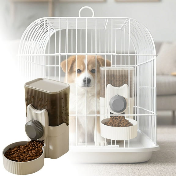 Automatic Replenish Pet Feeder 1L Capacity Auto Cage Hanging Food Dispenser Set For Dog And Cat Small Animals Removable Pet Food Bowl Food Container