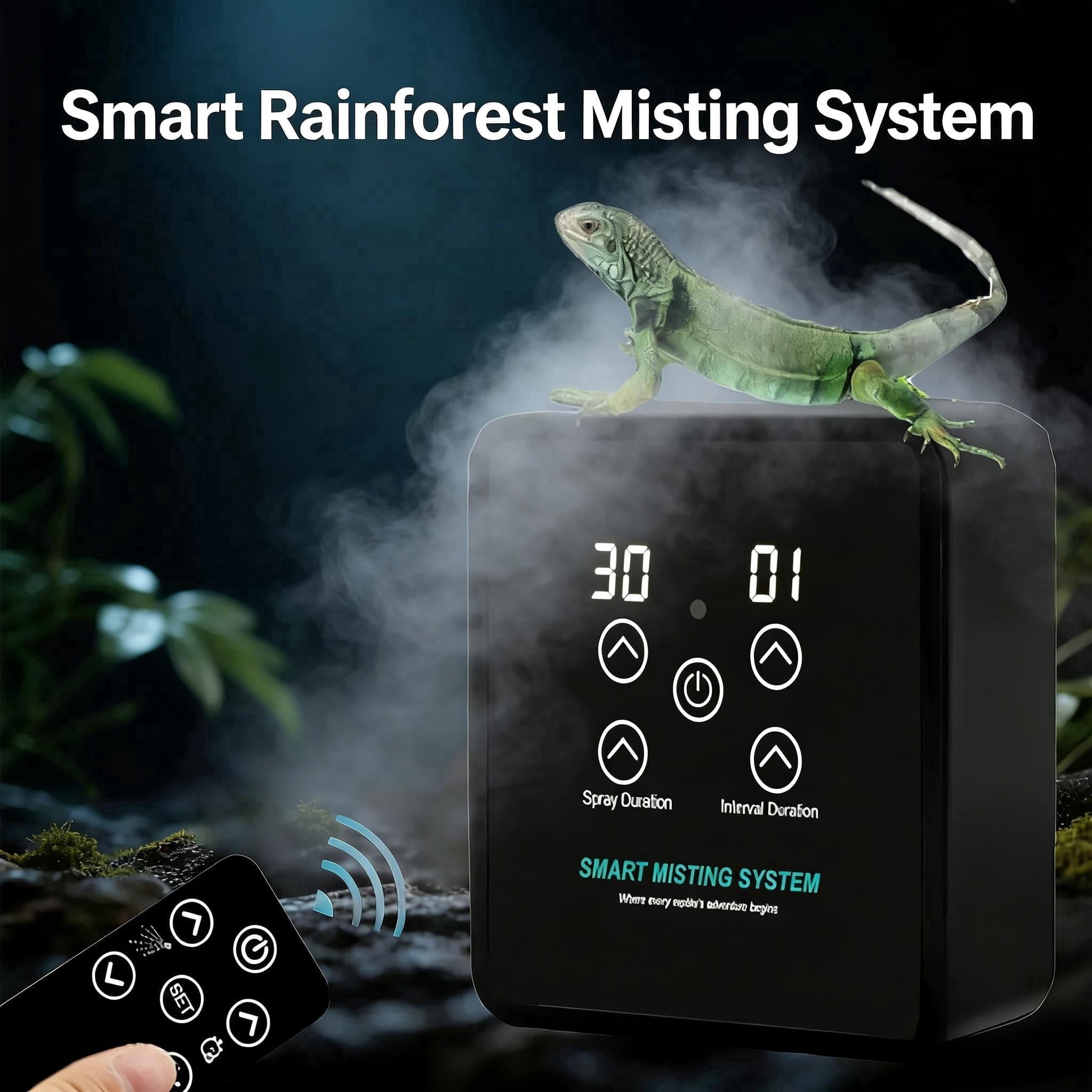 Timer Monitor Lizard Generic Automatic Reptile Humidifier Fogger with Timer & 360° Nozzles ...