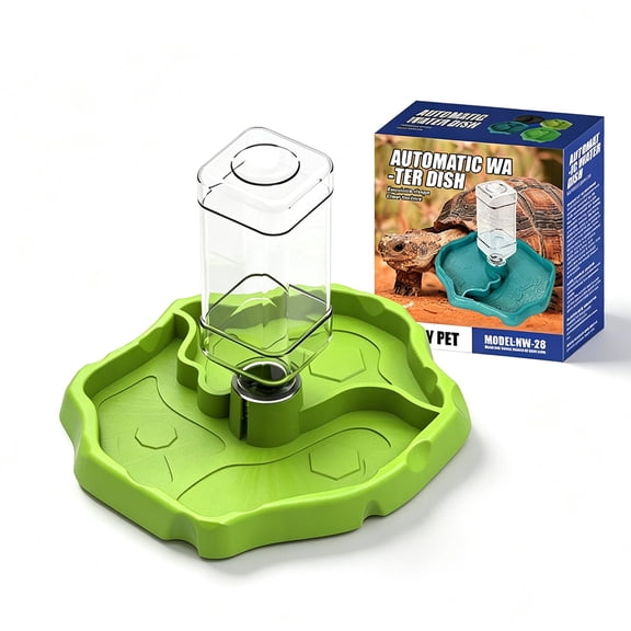 Automatic Reptile Water Dish & Food Dish, Tortoise Water Dish, Bearded Dragon Water Bowl for Lizard Snake Chameleon Hermit Crab