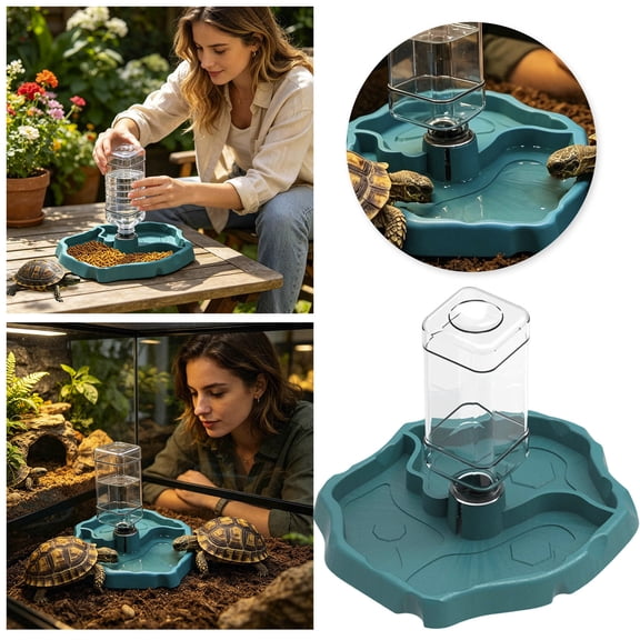 Automatic Reptile Water Feeder, Tortoise Water Bottle, Turtle Food and Water Bowl, Water Dispenser for Snake Bearded Dragon Lizard and Chameleon For Terrarium Use