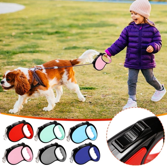 Automatic Retractable Dog Leash Telescopic Traction Rope with Anti Slip Handle for Small Medium Dogs Outdoor Walking by PALIFEUR