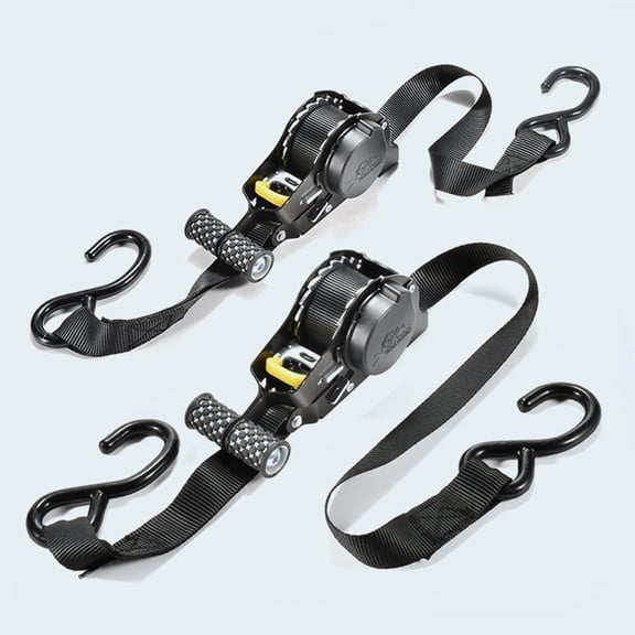 Automatic Retractable Ratchet Tie Down Straps, 2-Pack, 1 in x 10 ft, 750 lb Working Load Limit, 1,500 lb Break Strength, Heavy-Duty Tangle-Free Cargo Straps for Truck, Trailer & Motorcycle