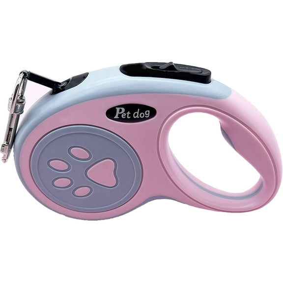 Automatic Retractable Rope Dog Automatic Leash Small and Medium-Sized Dog Leash Portable Leash Pink 5m