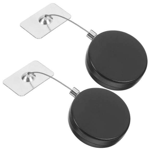 Automatic Retractable Steel Wire Rope Lock Black 1 Meter with Adhesive Mounting and Remote
