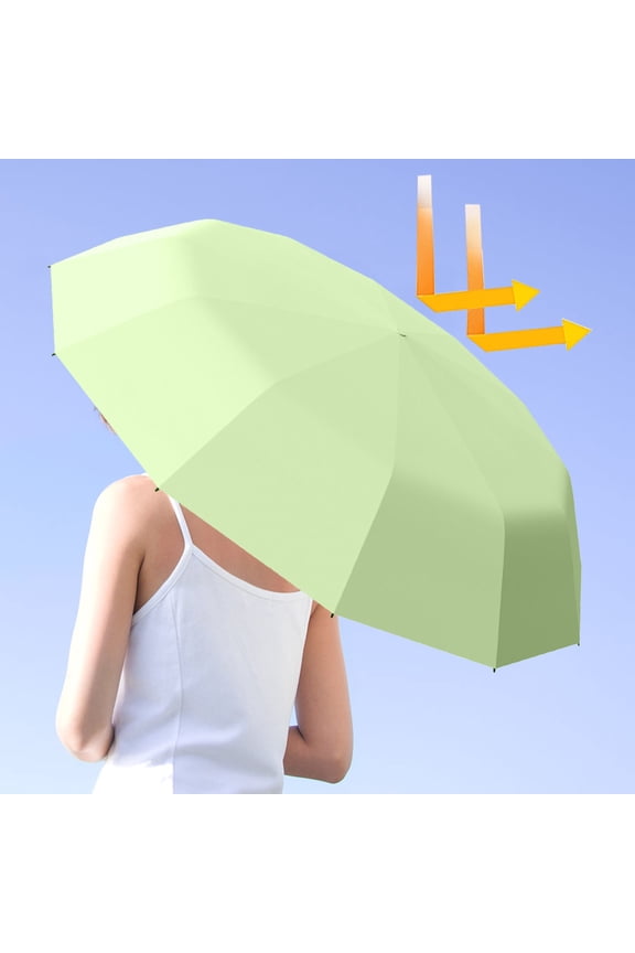 Automatic Reverse Umbrella, 12 Ribs Windproof Folding Travel Umbrella with Reflective Trim for Car Commute and Outdoor Safety