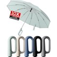 thumbnail image 1 of Automatic Reverse Umbrella with Carabiner Clip Handle - Windproof Travel Compact Folding Design, Reflective Safety Strip & Push-Button Open/Close for , Commute, 1 of 6