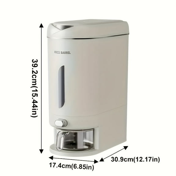 [Automatic Rice Dispenser] Moisture-Proof Large Capacity Automatic Rice Dispenser - Reusable Plastic Grain Keeper for Kitchen Organization