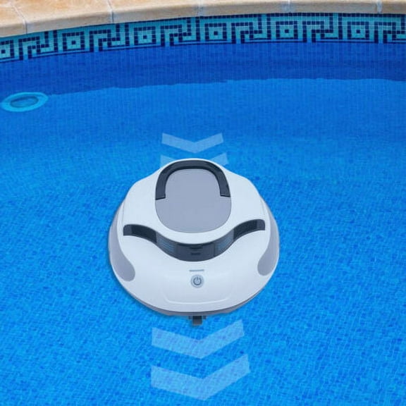 Automatic Robotic Pools Vacuum Cleaner Dual-Motor Self-Parking LED Indicator