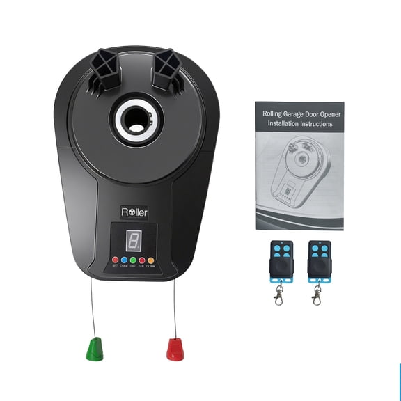 Automatic Roll-Up Door Opener,800N 1/2HP Motor Garage Door Opener,2 Remote Controls Included,Direct Current Electric Automatic Door Opener for Rolling Shutter Doors,Warehouse,Barn