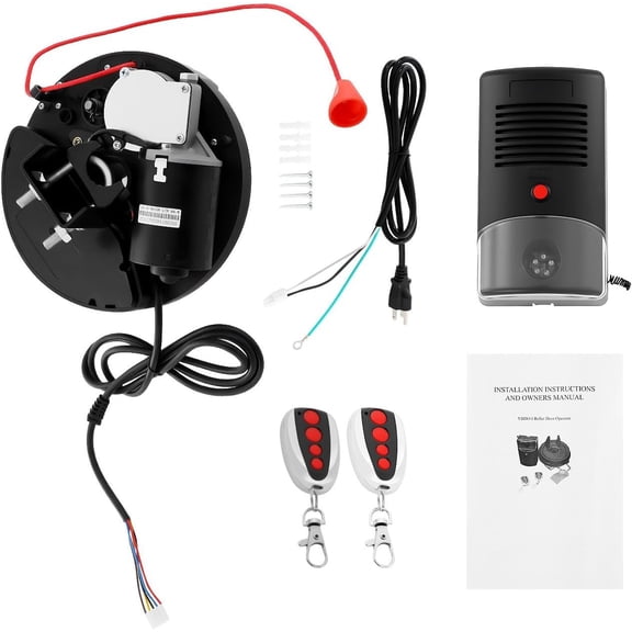 Automatic Roller Door Opener, 110V 80W Electric Roll Up Garage Door Opener 164FT 250N Lift Force Roll Up Garage Door with Control Box for Rollup Doors Garage Doors