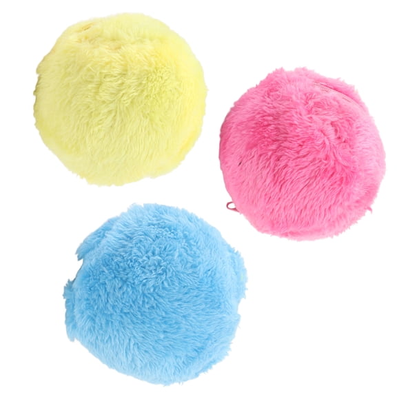 Automatic Rolling Ball Cat Toy, Interactive Pet Roller Ball with Plush Cover, Motion Activated Toy for Cats and Kittens, 3.5 inches / 9 cm
