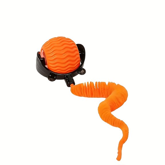 Automatic Rolling Cat Toy Ball with Simulation Tail, 360° Rotatable Dual-Speed Interactive Robot Ball, Durable Plastic Entertainment Toy for All Indoor Cats