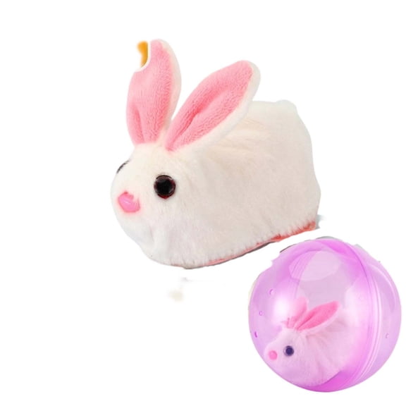 Automatic Rolling Cat Toy with Bunny Figure Inside, Interactive Moving Ball for Indoor Cats Exercise, Self Play Entertainer, Fun Pet Gift for Cat Lover