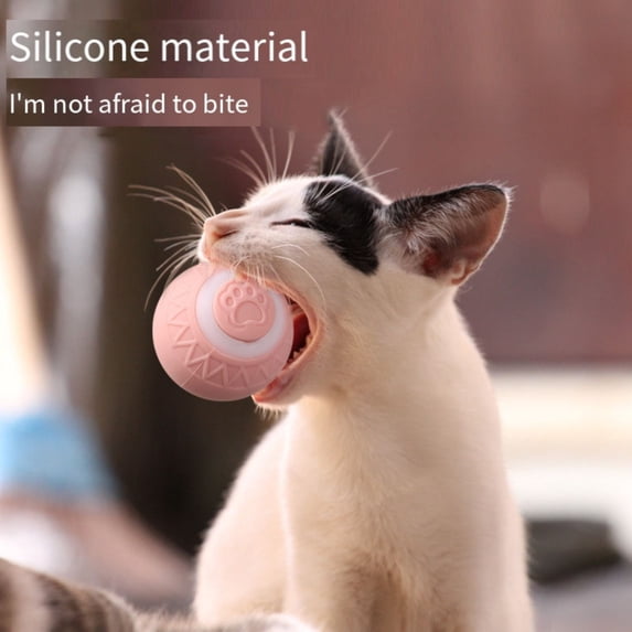 Automatic Rolling Cat Toy with Sound, Interactive Self-Moving Ball, Rechargeable Pet Play Toy for Indoor Cats