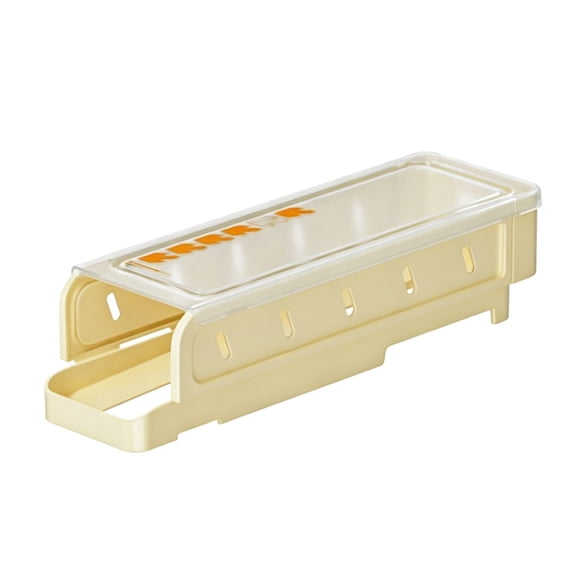 Automatic Rolling Egg Holder for Refrigerator, Oimcto Stackable Egg Storage Container with Smooth Glide Track, Steady Base, Dishwasher Safe, Clear Lid, Collapsible, BPA-Free, Double-Row 14-Egg Holder
