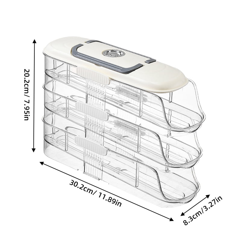 Automatic Rolling Egg Storage Box Multi Layer Refrigerator Organizer Side Door Egg Holder Tray