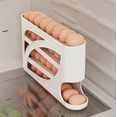 thumbnail image 1 of Automatic Rolling Egg Storage Box, Refrigerator Side Door Organizer with Smart Slide System, Multi-Layer Large Capacity Plastic Egg Holder for Kitchen, 12.6x7.09x2.76 Inch White, 1 of 6