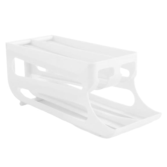 Automatic Rolling Egg Storage For Refrigerator, Space Saving Refrigerator Egg Holder,2 Tiers Fridge Egg Dispenser Holds Up To 60 Eggs For Fridge,Kitchen & Cabinets Table(14.17x5.35x5.35")(White)