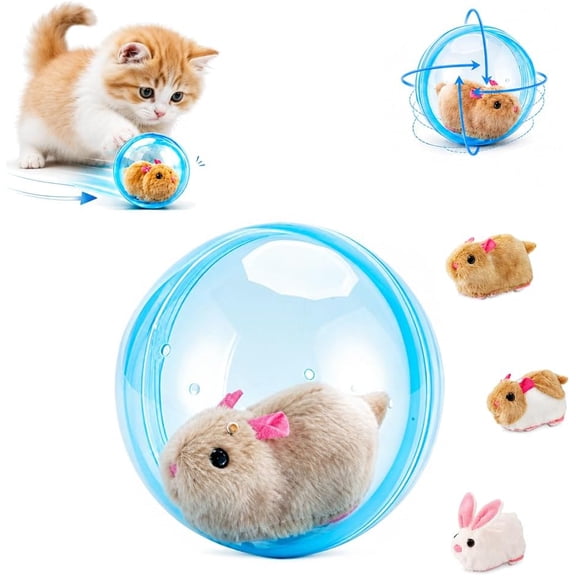 Automatic Rolling Interactive Cat Ball, Self Moving Toy With Realistic Plush Inside, Smart Pet Entertainment For Indoor Chasing And Hunting Exercise