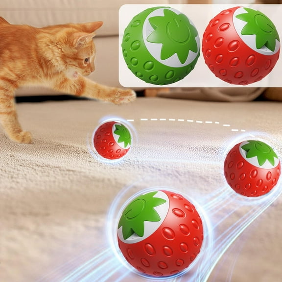 Automatic Rolling Interactive Toy for Cats with LED Light 2 Play Modes USB Rechargeable for Indoor Play and Exercise