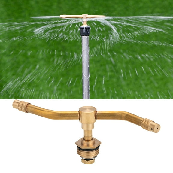 Automatic Rotary Brass Sprinkler - 360° Rotating Garden Irrigation Spray Nozzle for Lawns, Greenhouses, Flower Beds, and Vegetable Gardens