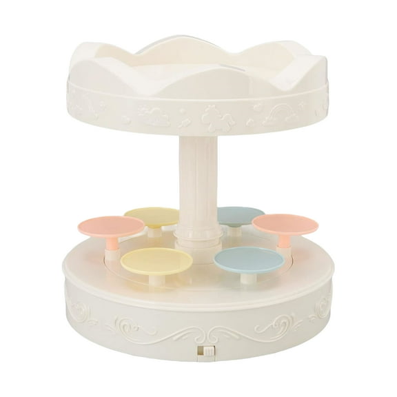 Automatic Rotating 2 Layer Dessert Display Stand For Parties Bakeries Candy Serving With Revolving Base And Stable Platform