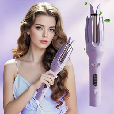 Automatic Rotating Curling Iron -Long Barrel Curling Wand for Long Hair, Ceramic Hair Curler for Women, Anti-Scald, Tangle-Free, 600M Ionic, Dual Voltage, Easy curls