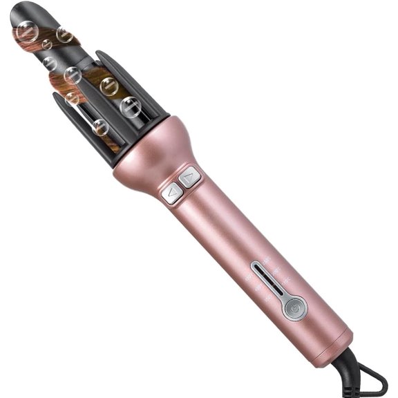 Automatic Rotating Curling Iron, One-Click Hair Curler with Ceramic Barrel & 4 Temp Settings, Auto Spin Wand for Effortless, Tangle-Free Curls, Beginner Friendly