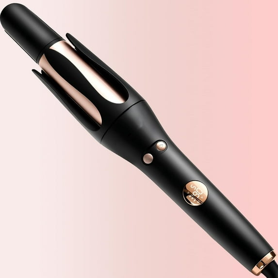 Automatic Rotating Curling Iron with Digital Display, Auto Hair Curler for Long Hair - Adjustable Temperature, 1 Inch Ceramic Barrel