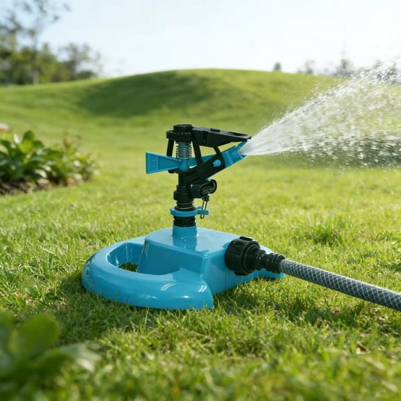 Automatic Rotating Garden Sprinkler for Efficient Lawn Watering Adjustable Spray Pattern Impact Sprinkler with Stable Base for Yard Lawn Vegetable Bed Irrigation