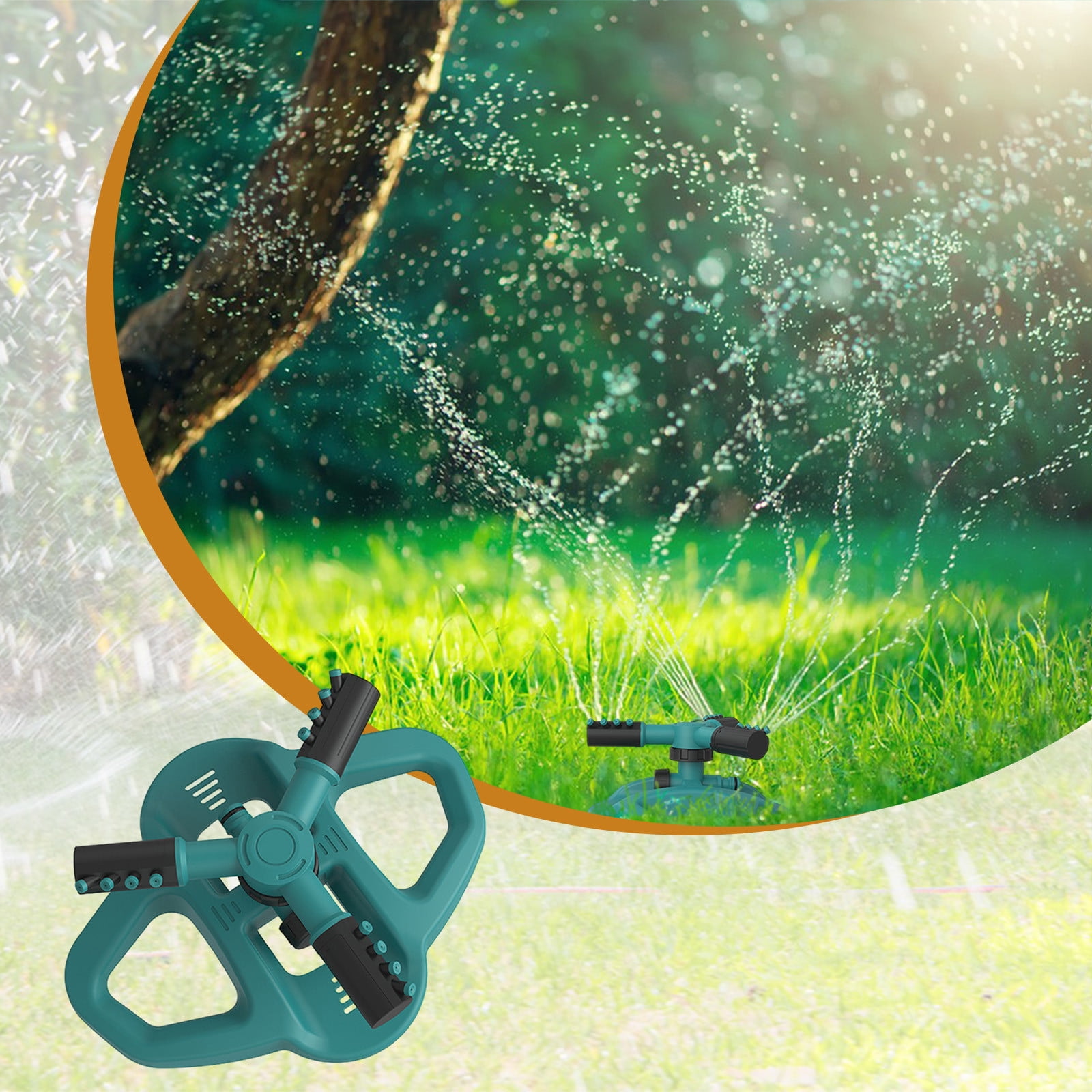 Image showcasing Automatic Rotating Lawn Sprinkler - Yard and Garden Watering System ...