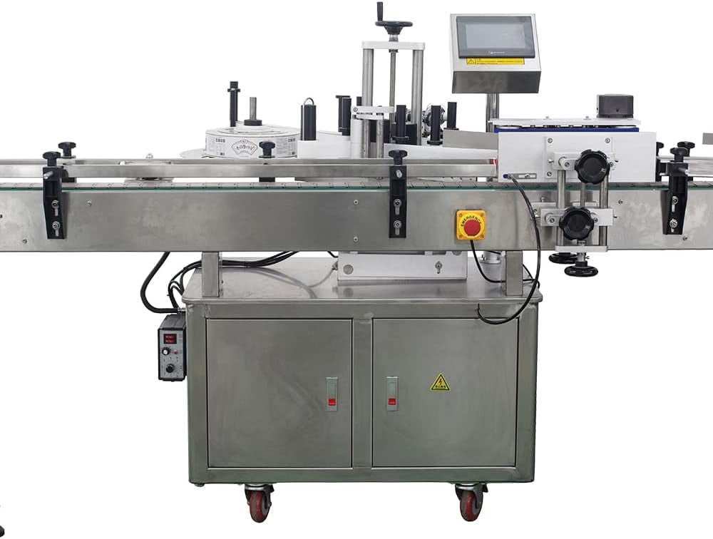 Automatic Round Bottle Labeling Machine - 110V - @80-100 pcs/min - Label Adjustable : 10-110 mm(H) / 15-300mm(L) - Label Sticker - for Bottle Can and Wine Package Equipment