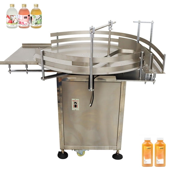 Automatic Round Bottle Unscrambler Machine Automatic Bottle Accumulation Table 39.37" Diameter Turntable
