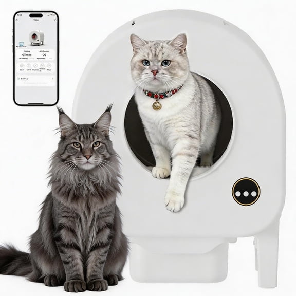Automatic Self Cleaning Cat Litter Box Smart 68L Capacity Robot with APP WiFi Control, Multi Cat Odor Control PT101 Edition