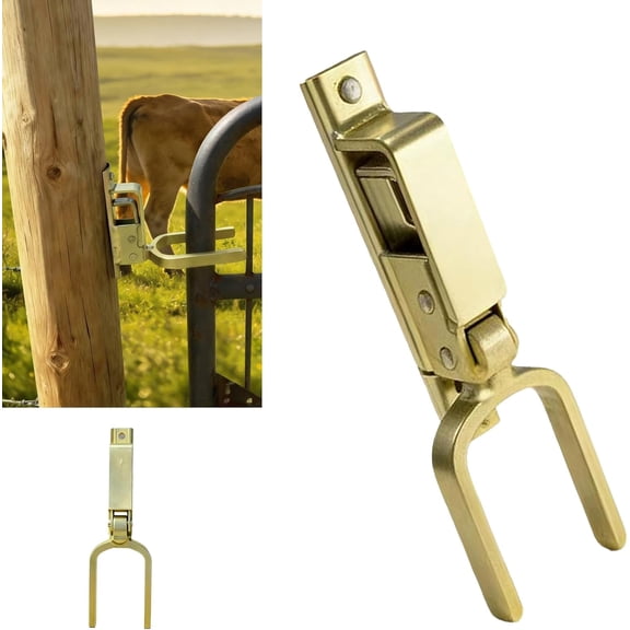 Automatic Self-Locking Gate Latch, Rust Resistant Zinc Coating, Spring Security Latch, One Hand Use for Outdoor Farm Ranch Wood Metal Fences