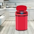 thumbnail image 1 of Automatic Sensor 13 Gallon Trash Can Touch Free Trash Can No Touch Garbage Can Kitchen Waste Bin Bathroom Trash Can with Lid for Home Bedroom Office, Power by Battery, Red, 1 of 7