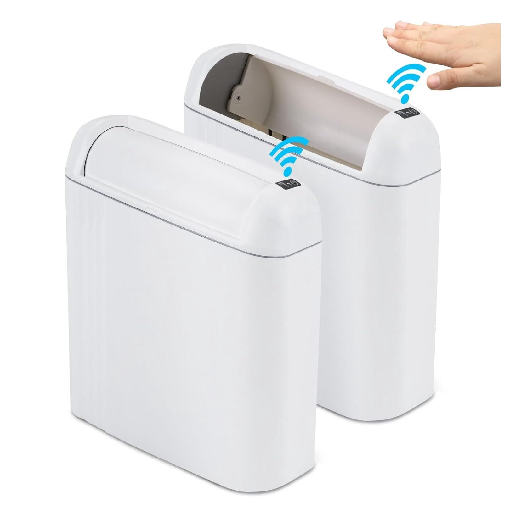 Riousery 4 Gallon Smart Touchless Trash Can 2-Pack – Silent Close & Odor Control