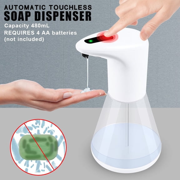 Automatic Sensor Soap Dispenser 480ml, Smart Bathroom Liquid Soap Distributor, Touch-Free for Spring Hygiene & Modern Home