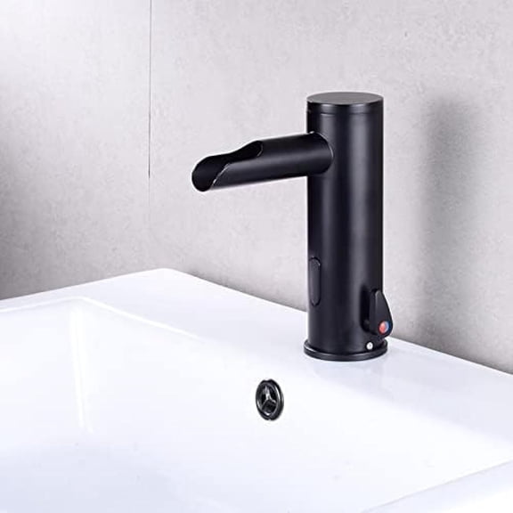 Automatic Sensor Touchless Bathroom Sink Faucet Black Sensor Taps for Wash Basin Hot and Cold Taps Bathroom Sink Tap