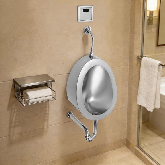 Automatic Sensor Urinal Flusher, Automatic Wall Mounted Men's Bathroom Urinal, Intelligent Sensor Flush Public Toilet Male Urinal