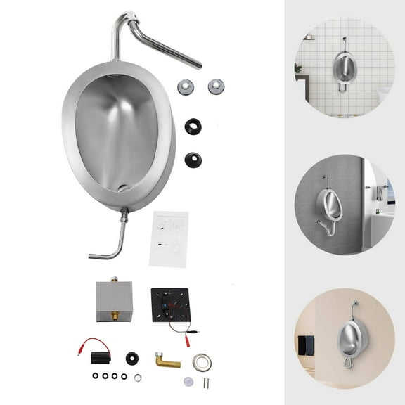 Automatic Sensor Urinal Flusher, Wall-Mounted, Water-Saving, Stainless Steel with Anti-Odor and Adjustable Sensing Distance, Hygienic and Convenient Flushing Solution for Public Restrooms