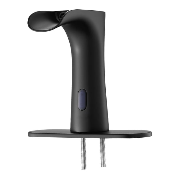 Automatic Sensor Waterfall Bathroom Sink Faucet Matte Black 9/16 Inch Commercial Electronic Hot Cold Water