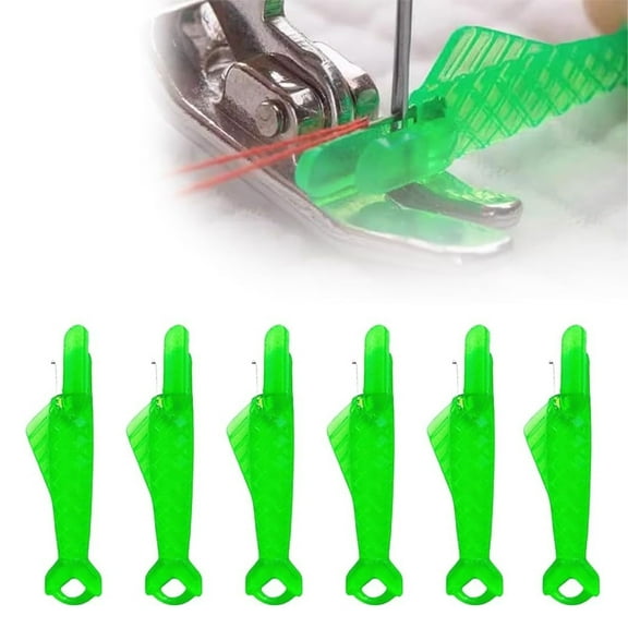 Automatic Sewing Needle Threader Tool | 6 Pack Fish Mouth Needle Threaders for Sewing Machines | Easy Threading Aid for Hand Sewing & Crafts | Plastic and Metal Needle Piercer for Home Sewing Kits